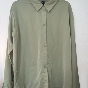 Sage green oversized button down shirt